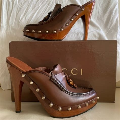 high heel clog shoes gucci|Gucci high heels boots.